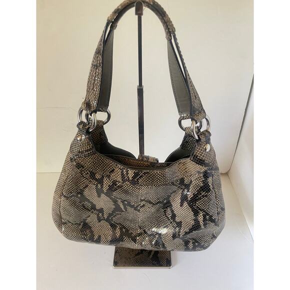 Coach Soho Lynn Faux Python Embossed 3 Compartment Snakeskin Hobo Purse Bag - Picture 4 of 12